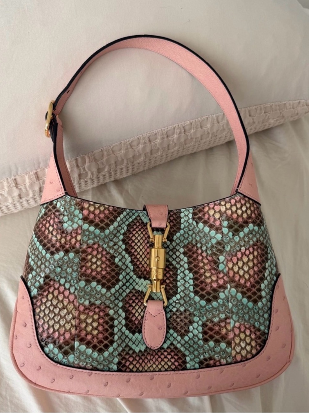 Gucci Jackie 1961 snakeskin ostrich leather exotic limited edition